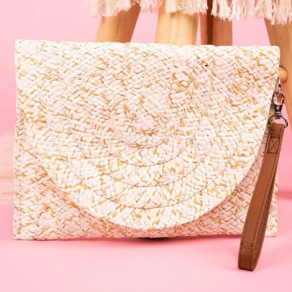Straw Woven Convertible Clutch Crossbody Bag Handbag Purse NWT - Picture 2 of 6